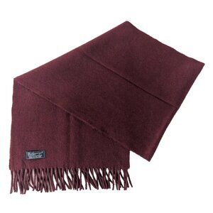 BURBERRY London Vintage Solid Knit 100% Cashmere Neck Warmer Maroon SCARF